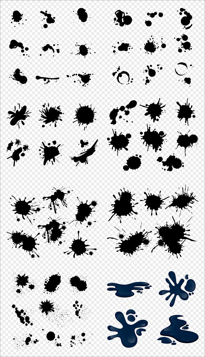 中国风墨迹墨滴毛笔笔触png免抠素材大全