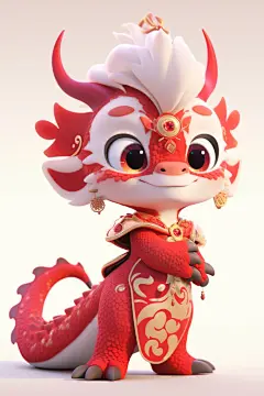 立体卡通3d中国龙元素图片素材