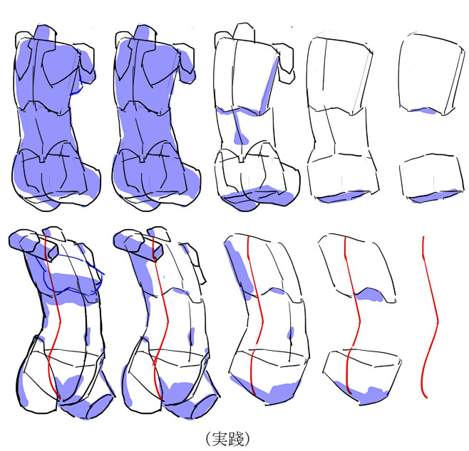 女性の体描き方简略化 [4]