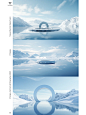 AI雪山水面空间场景~
Prompt：
Realistic photography, an image of snow-covered mountains and snow-covered landscapes in the style of post-minimalist structures, surreal water, minimalist staging, New Horizon minimalism, Norwegian nature, sky blues and whites, floati