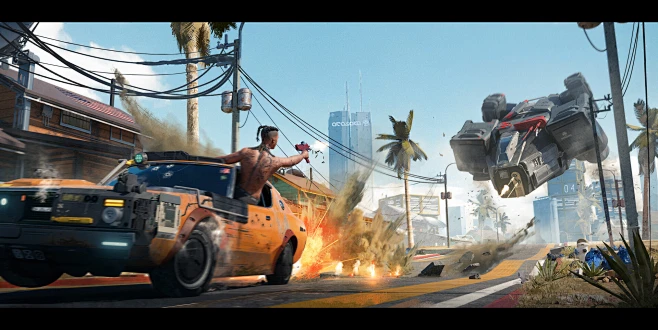 Car Chase Render-花瓣网