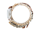 La Mer Parisian Stones and Chain Wrap Watch Mocha Distressed Leather with Silver Odyssey Case