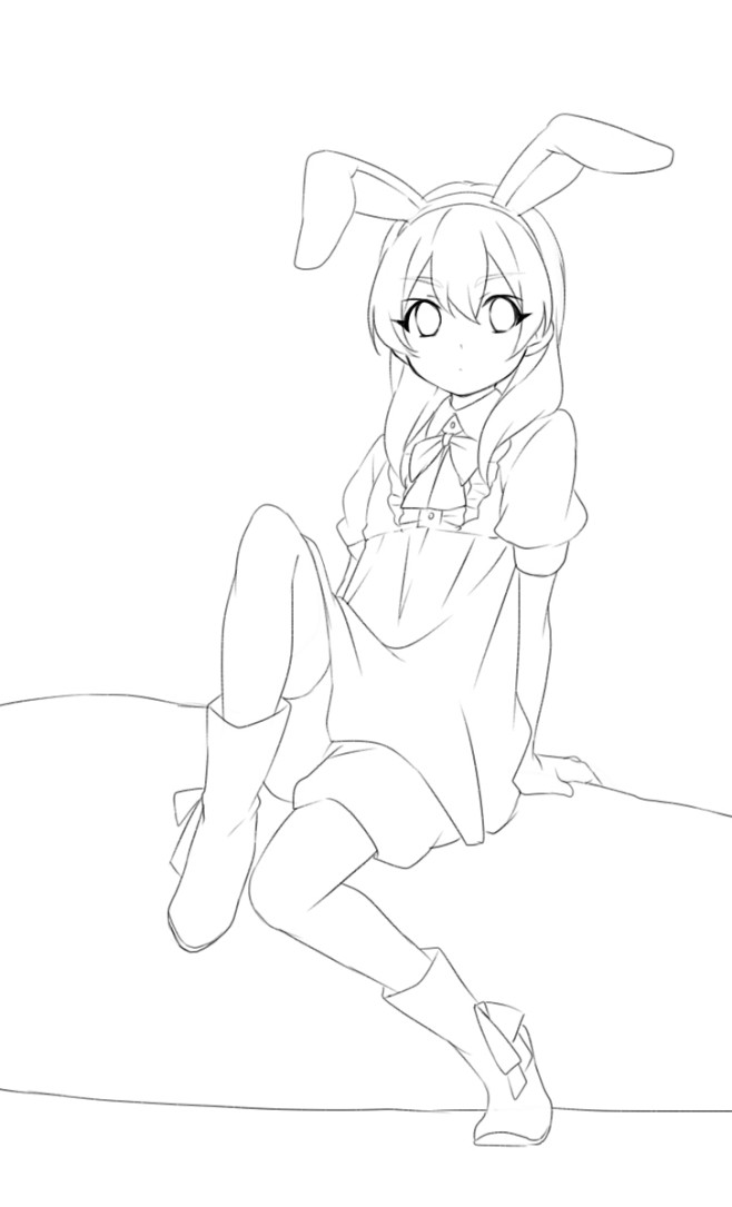 原画线稿线描上色手绘cg场景原画手绘风格人物手绘平涂厚涂人像插画