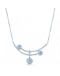 0.85 TCW Diamond Cluster Double Bar Necklace In 14k White Gold