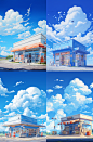 jm20017_Convenience_store_hand_painted_cartoon_style_mainly_blu_a62f87eb-2d81-44bc-82bd-b5312b9f1bf4