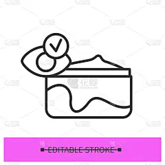 眼霜图标。抗衰老面部护理美容产品。细线矢量插图
