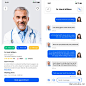 27屏在线医疗线上就诊远程看病手机应用全套设计套件 DocTalk App UI Kit4