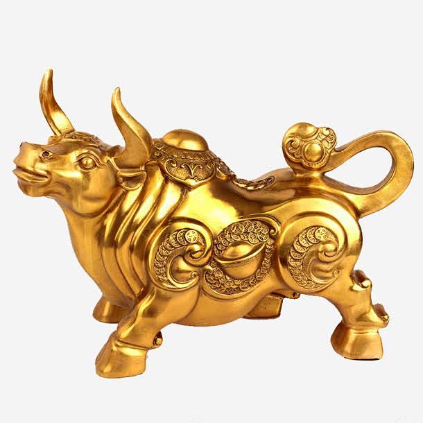 金色牛摆设png免抠素材_新图网 htt...