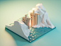 Argonath from Lord of the Rings argonath lotr lordoftherings lowpolyart diorama low poly model isometric lowpoly render design blender illustration 3d