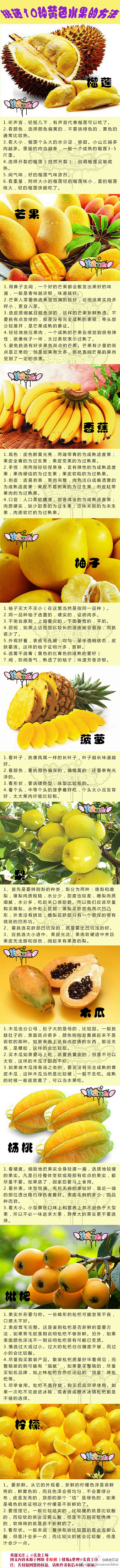【教你如何挑选10种黄色水果】绝对实用，...
