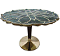 Pepe Mendoza, Brass Lotus Table, 1950s.: 