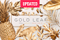 Gold Painted Leaves Collection : Gold Painted Leaves are a set of Hi Res 240 DPI PNG files of various leaves and tropical plants for use in mocking up your design projects.  Download today at http://tiny.cc/fhdeny