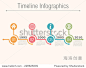 Timeline infographics design template with numbers, icons, place for date and text, vector eps10 illustration