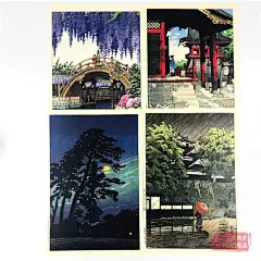 【旗舰正版】诗情的风景：川濑巴水风景版画选 日本画和风浮世绘版画作品/山水画创意生日贺卡/唯美日系古风插画集/日本风景明信片 - 天猫Tmall.com