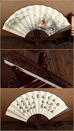 丝艺堂10寸手绘白纸扇男士折扇 中国风扇子男古风工艺扇白色-tmall.com天猫