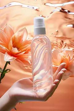 产品展台香水美妆化妆品水上展台摄影图片