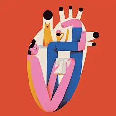 #云朵分享# 分享一组来自乌克兰插画师 Tania Yakunova 扁平风的插画作品。作者擅长运用简单的几何图形和大胆的构图，再加上扁平化的风格形成了Tania Yakunova独有的画风。作品中人物形象的动态夸张、抽象，再搭配鲜亮的色彩，整个画面充满活力 。 ​​​​