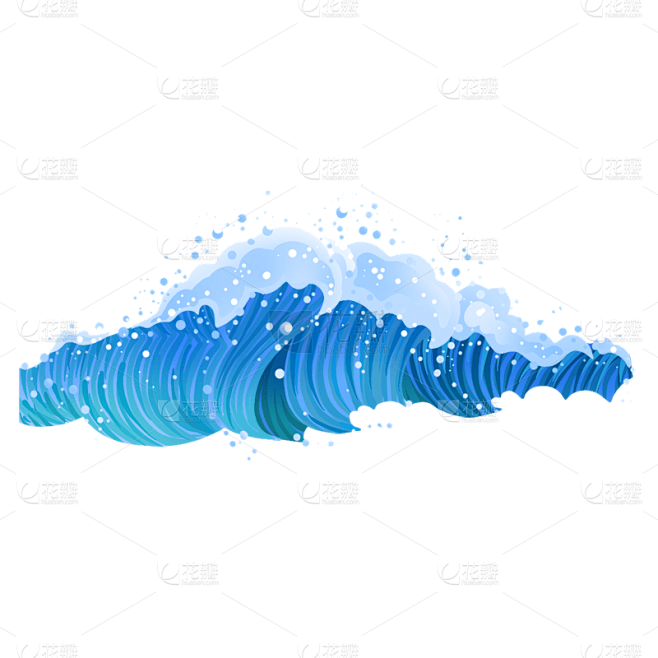 手绘肌理-氛围元素贴纸-浪花