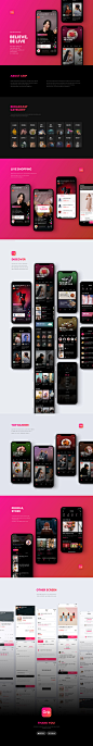 commerce live Shopping app mobile social video Entertainment UI ux