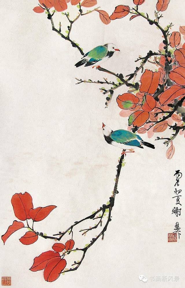 谢稚柳花鸟画作品赏析-- 谢稚柳（1910-1997），原名稚，字稚柳，后以字