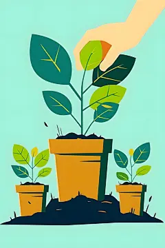 优质树苗植树节插画素材
