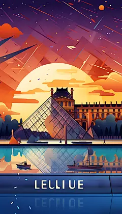 扁平风外国地标建筑插画