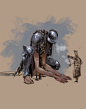 The Giant Mimr, Axel Sauerwald : Led by his zeolots Mimr goes around collecting the weak and beaten ones left behind  on the battlefield to add them to his entourage.
If someone is foolish enough to resist or attack him he'll crush them mercilessly.

&