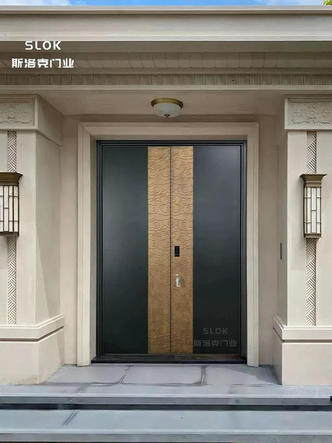 铸铝别墅大门双开门中式乡村农村自建房对开进户入户楼门子母定制-淘宝网-花瓣网