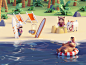 Account Spark Illustrations tropical beach character design render 3d b3d isometric blender