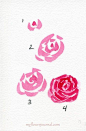 How To Paint Simple Watercolor Roses-myflowerjournal.com (Looks simple enough- I wonder...)