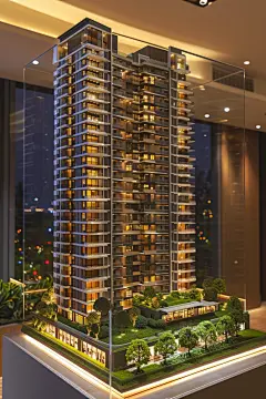 现代风格住宅小区沙盘房屋模型