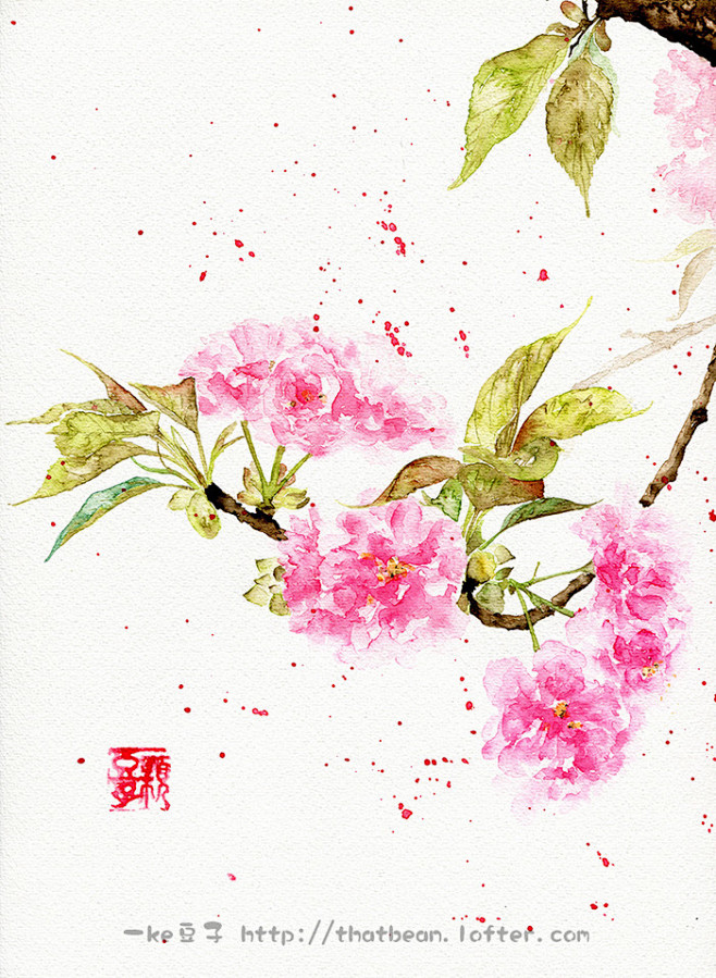 樱花水彩画