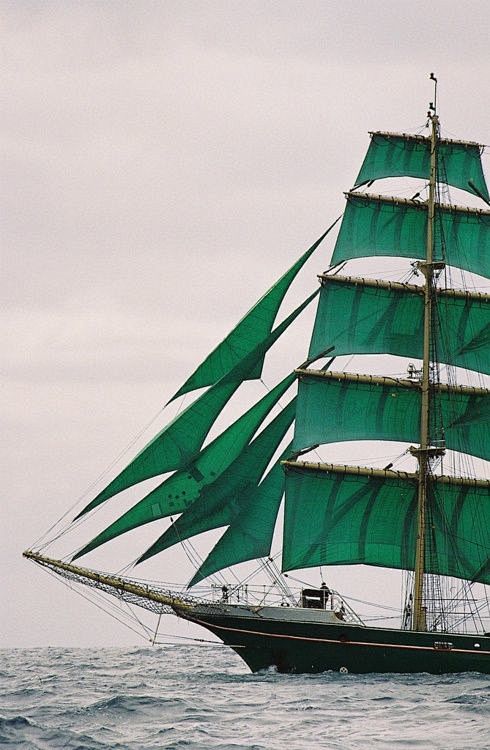 Tall ships green sai...