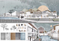 PS拼贴风建筑景观效果图PSD免扣素材竞赛插画风建筑景观效果图psd
