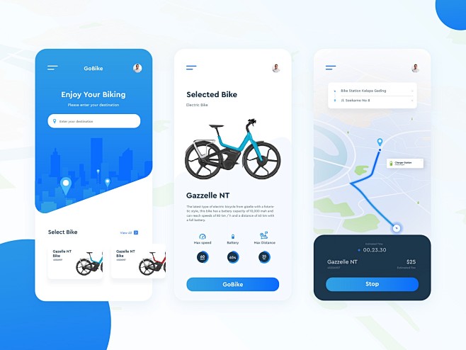 GoBike - 自行车租赁移动应用程序