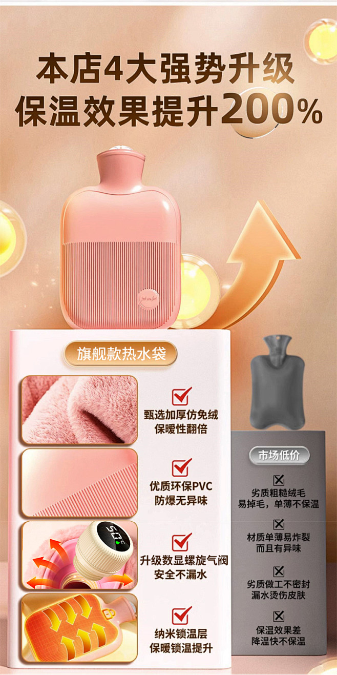 热水袋暖水袋注水防爆热敷暖肚子女生被窝专...
