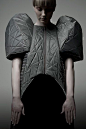 Sculptural Fashion with 3D sleeves & quilted surface pattern detail - wearable art // Nina Tomažin