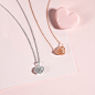 六福珠宝18K金项链爱缠心彩金项链套链L18TBKN0032R-tmall.com天猫