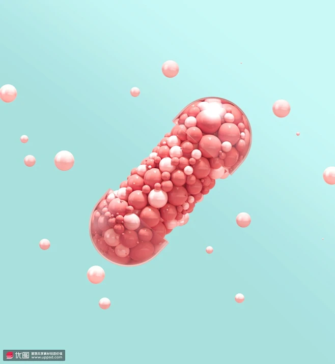 C4D彩色立体药物胶囊医疗素材 海报招贴 医疗药品图片_小素材PNG图片素材-花瓣网