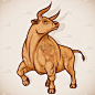 Ox or Taurus is sign of zodiac of New Year. Strong