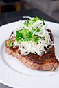 Sous Vide Porterhouse with Tamed Onion Salad