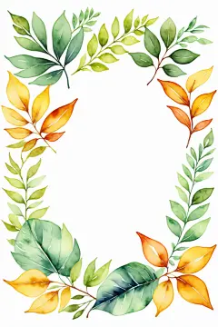 植物绿叶背景叶子艺术边框元素