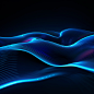 abstrack dark background, blue, data, neon, high tech, abstract, organic, wave, photoreal