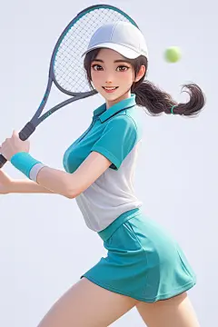 打网球技巧运动插画人物
