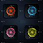 color neon line bicycle wheel icon isolated on
