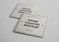 Mockup of square paper drink coasters with round edges in isometric view