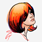手绘水彩红发美女头像 女人 设计图片 免费下载 页面网页 平面电商 创意素材 png素材