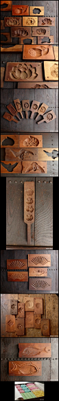 #图案# #日系# #和风# 工艺 | 日本昭和时期的传统点心洋菓子的木质模具设计