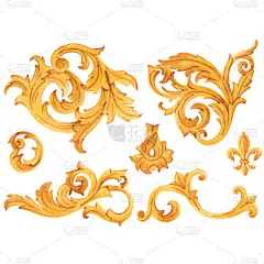 金巴洛克丰富的豪华矢量元素