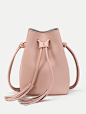 Double Tassel Drawstring PU Crossbody Bag